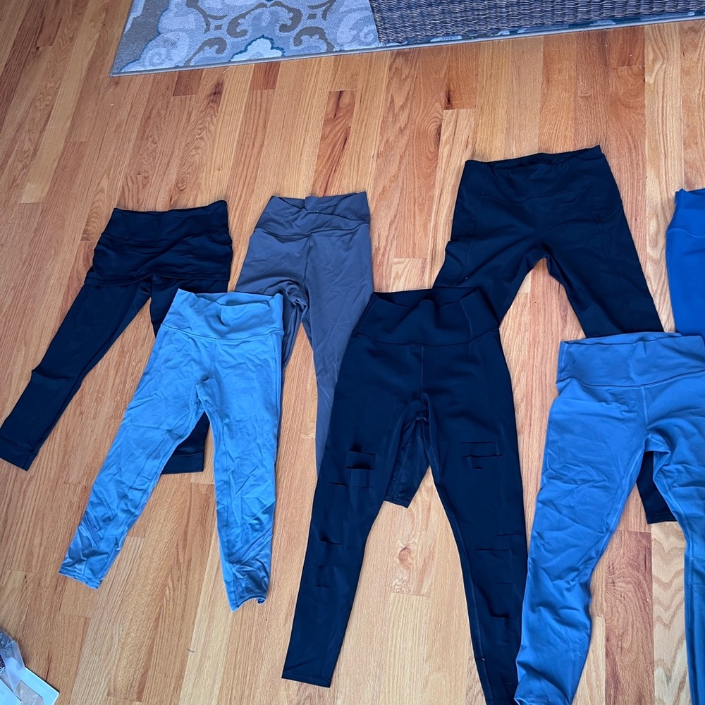 Bundle yoga Leggings in Black, Gray, and Blue